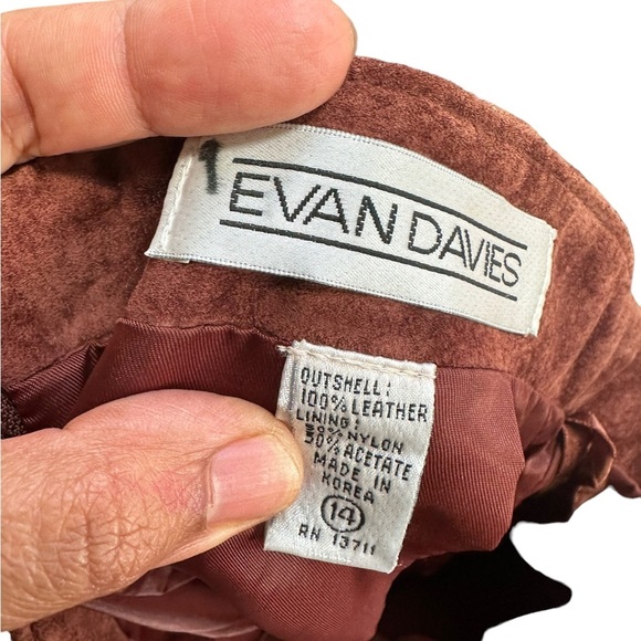 Evan Davies Womens Dark‎ Brown Suede Leather Maxi Skirt With Front Split Size 14 - Picture 7 of 13